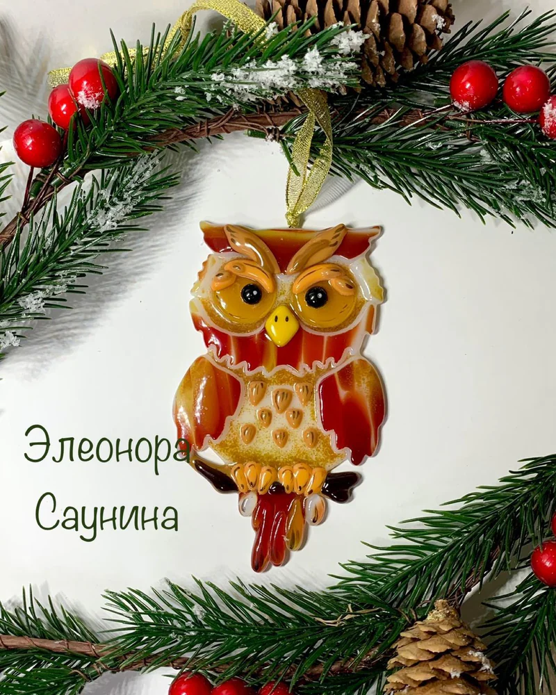 Интерьерная подвеска Сова, новогодний сувенир