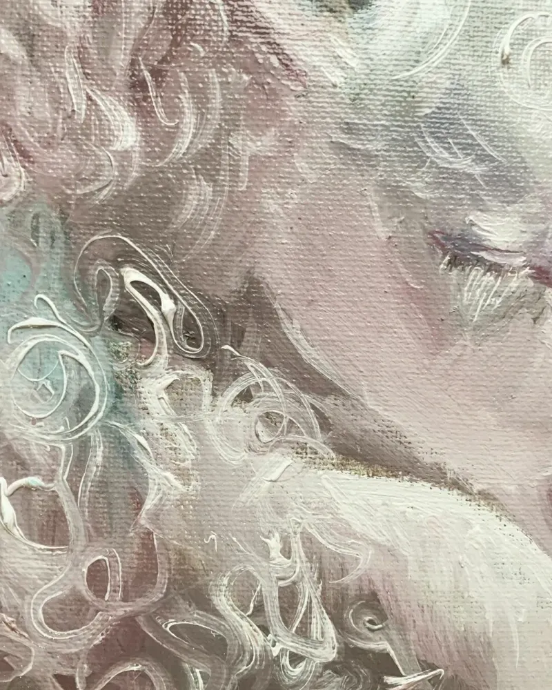 Единорог. Картина маслом 20×20 см — 20×20 см