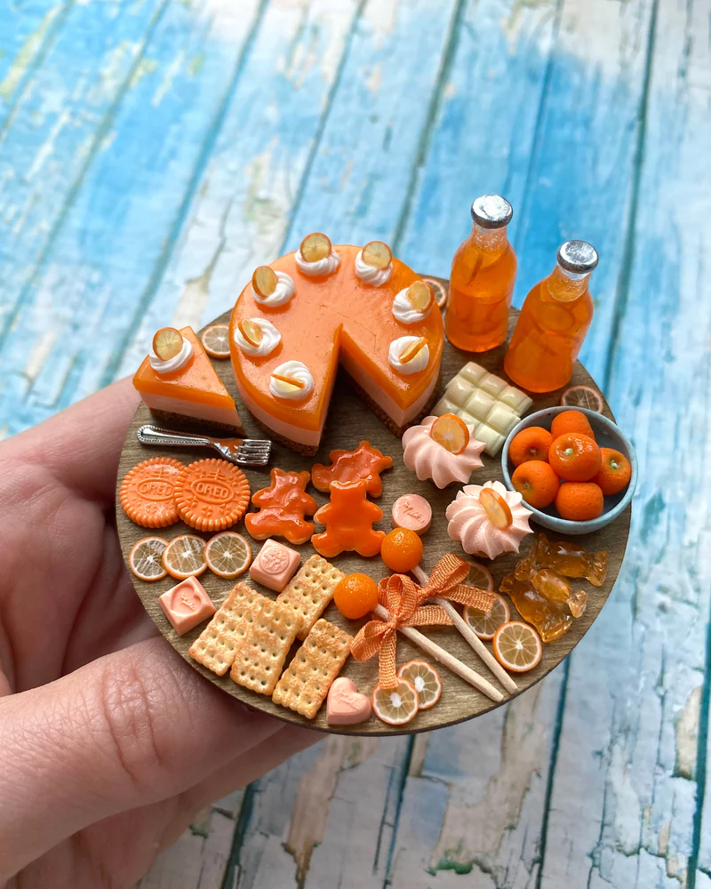 Кукольная Миниатюра «Апельсиновое настроение. Праздничный сет» 🍊🧡