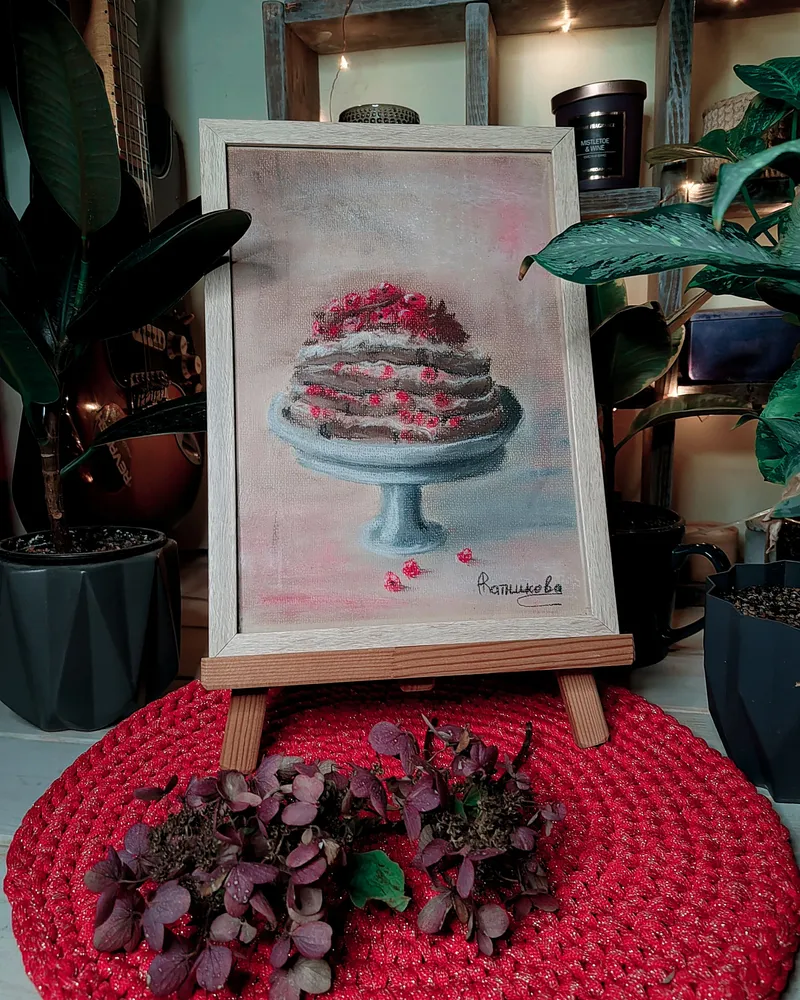 Картина пастелью «Тортик» — Пастель, 20×30 см