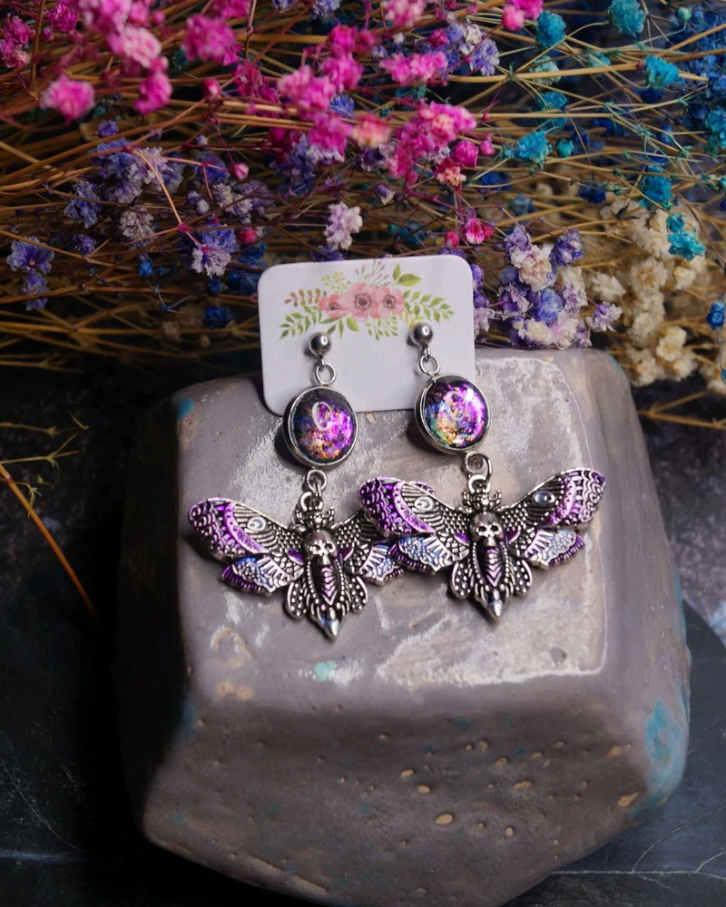 Серьги "Космический бражник"