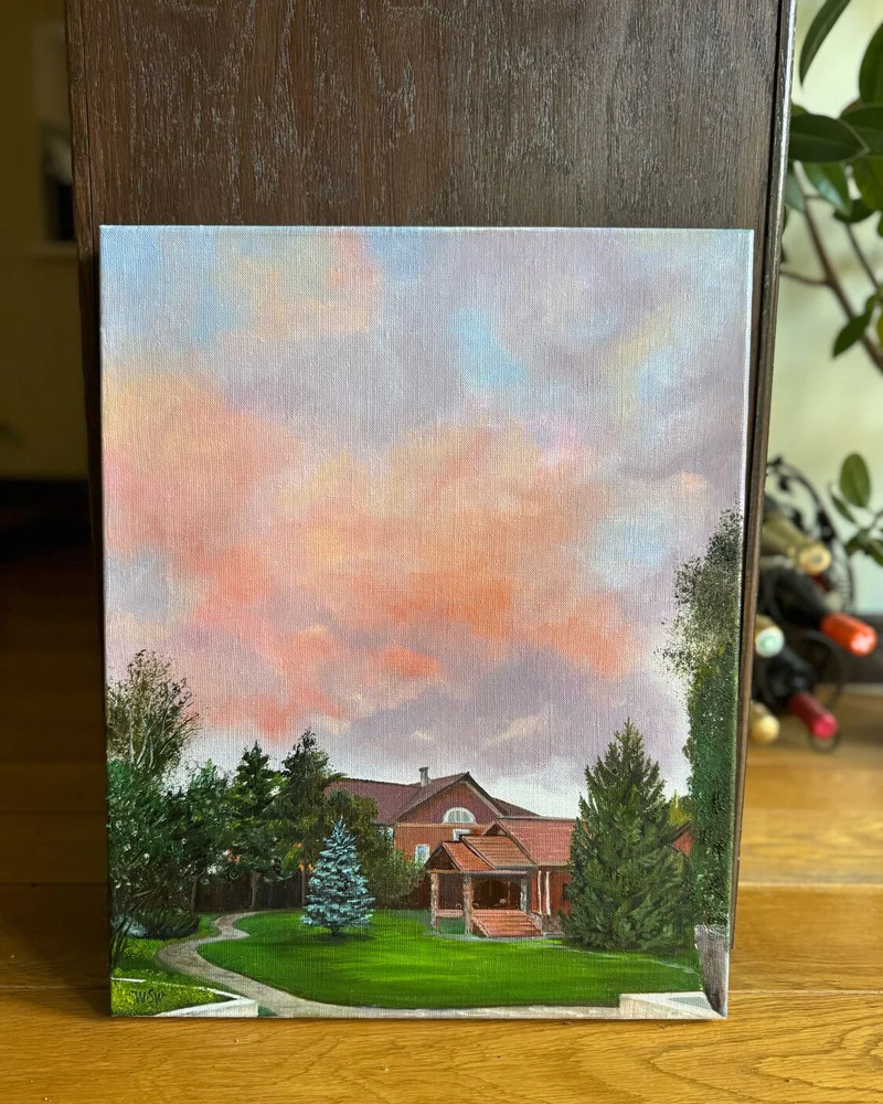 Картина маслом, пейзаж, закат 40×50 см — Оригинал