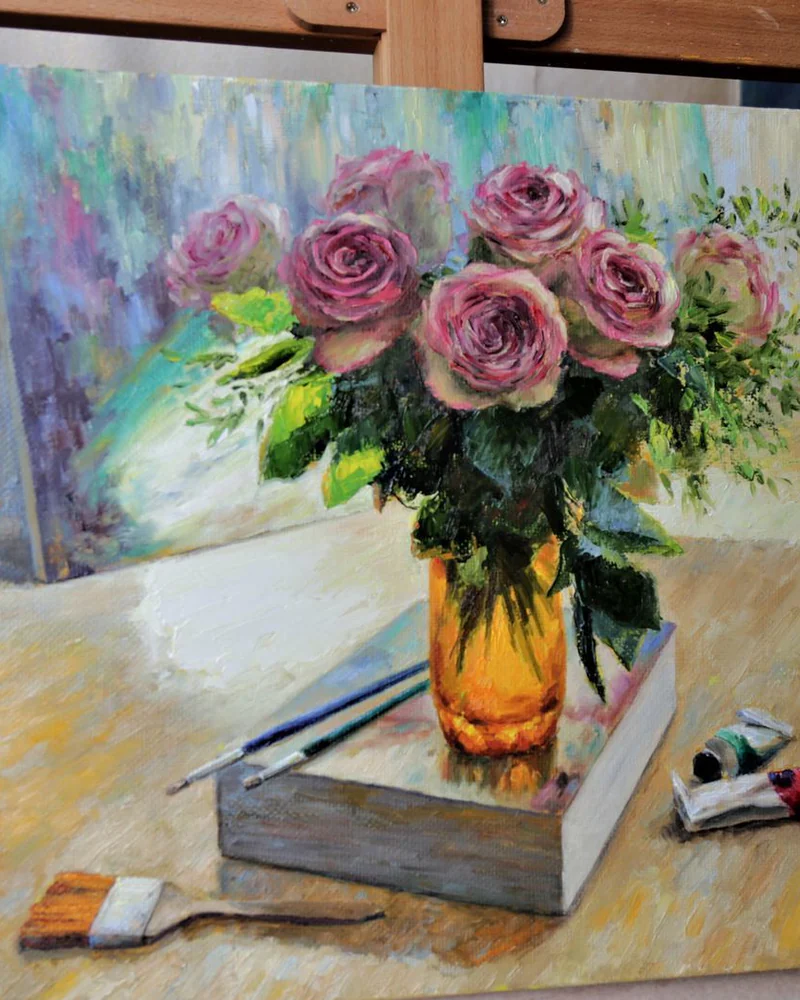 Солнечное утро в мастерской. Холст, масло. 2019