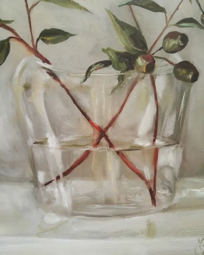 Золотая рыбка и оливки. Картина маслом 50×60 см — 50×60 см