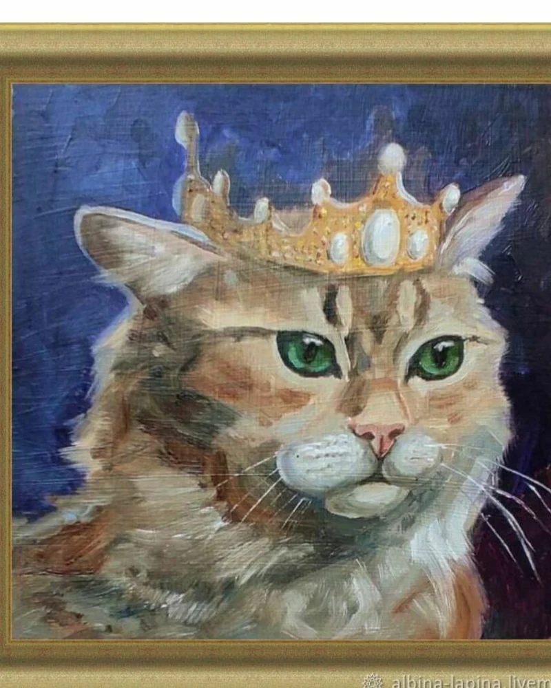 Картина с котом масло 20 на 20 см