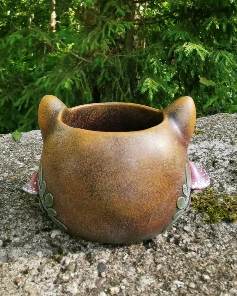 Лисичка с мухоморами, мини-кашпо