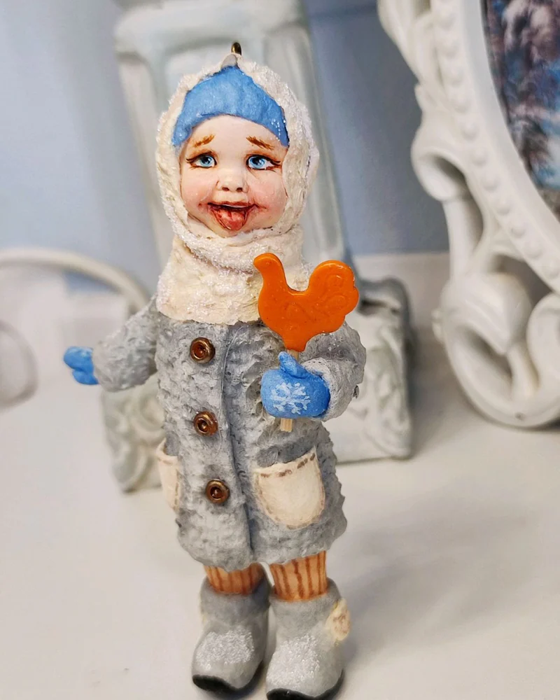 Ёлочная игрушка из ваты