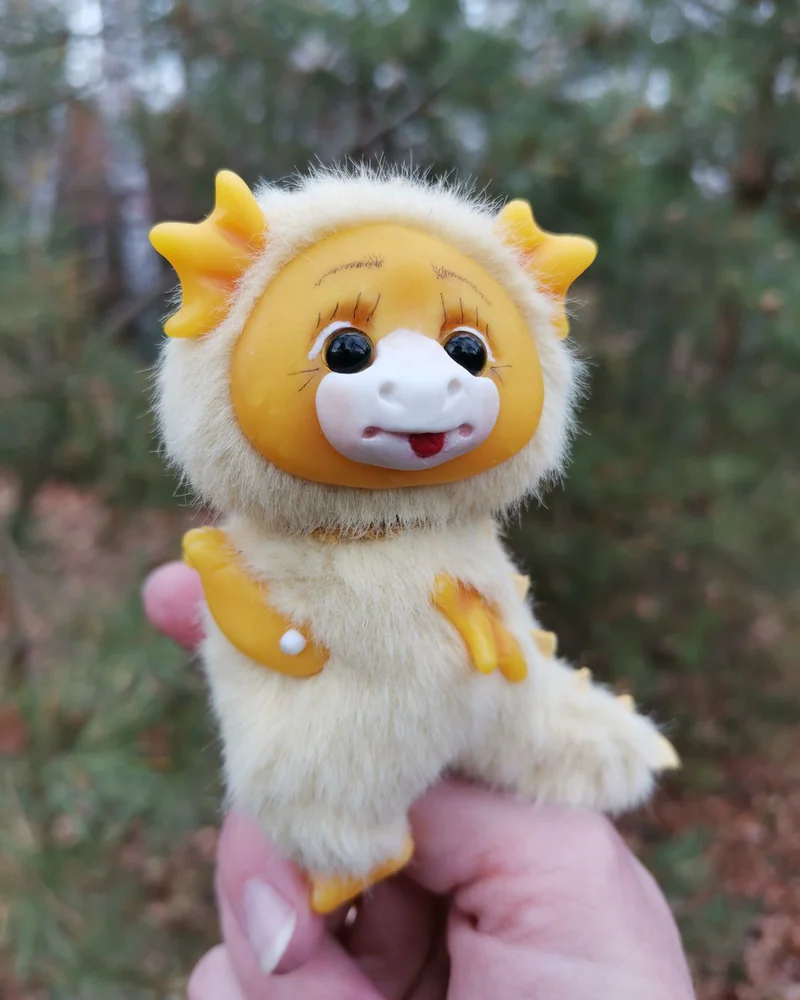 Дракончик Цыпа. Игрушка в смешанной технике 9 см