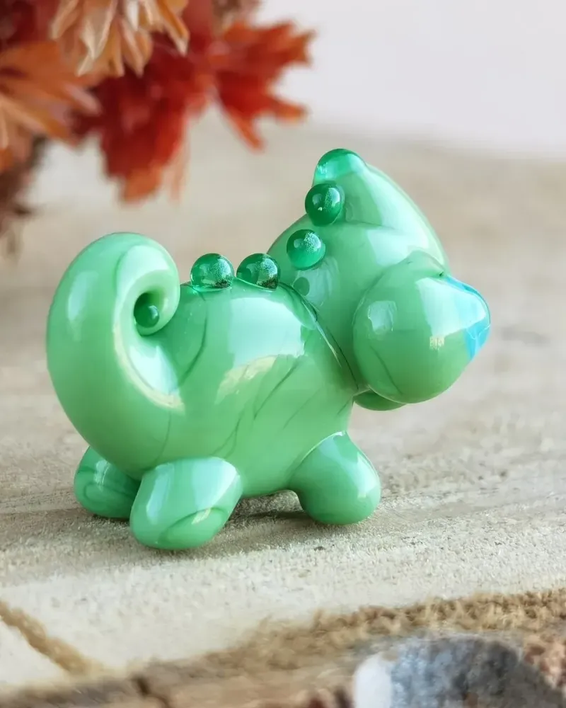 Стеклянная фигурка «Хамелеон» — Зелёный