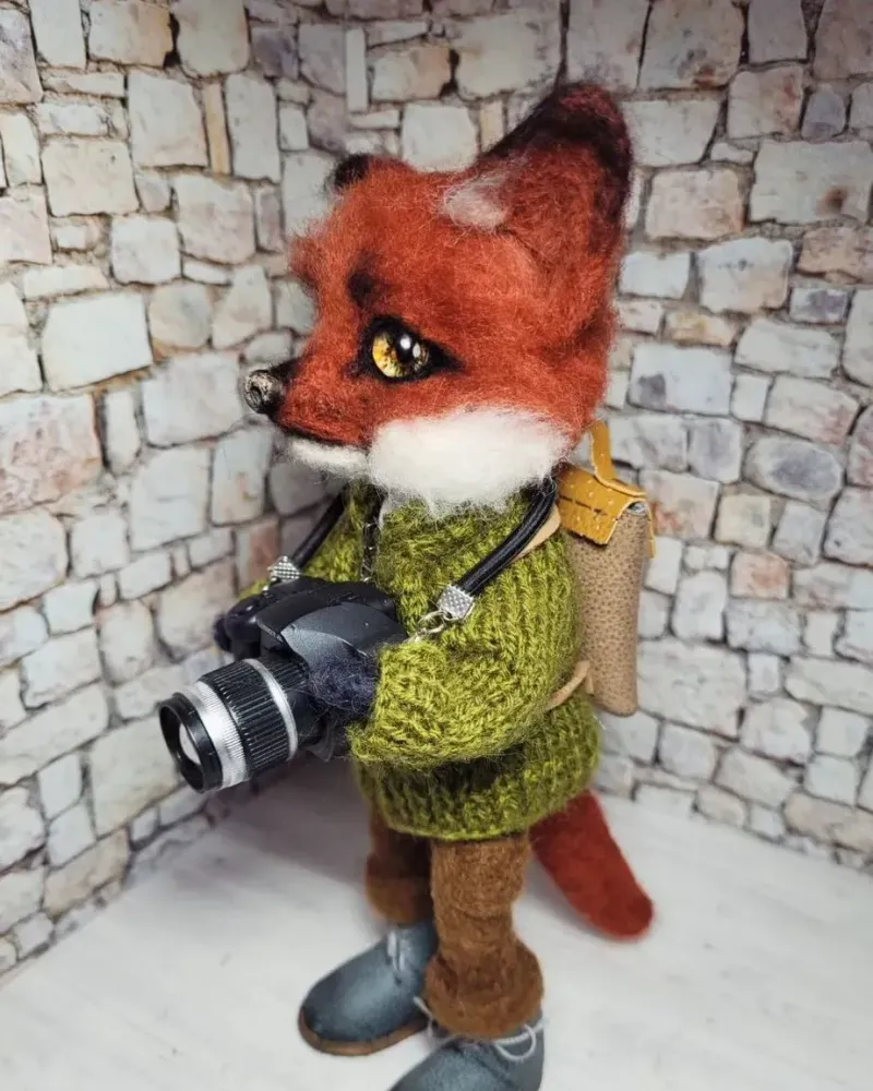 Лис-фотограф, интерьерная игрушка — Лис-фотограф, интерьерная игрушка
