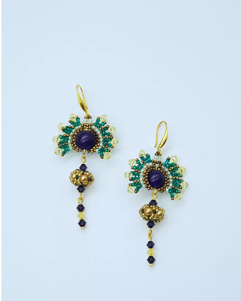 Серьги ажурные ручной работы со Swarovski