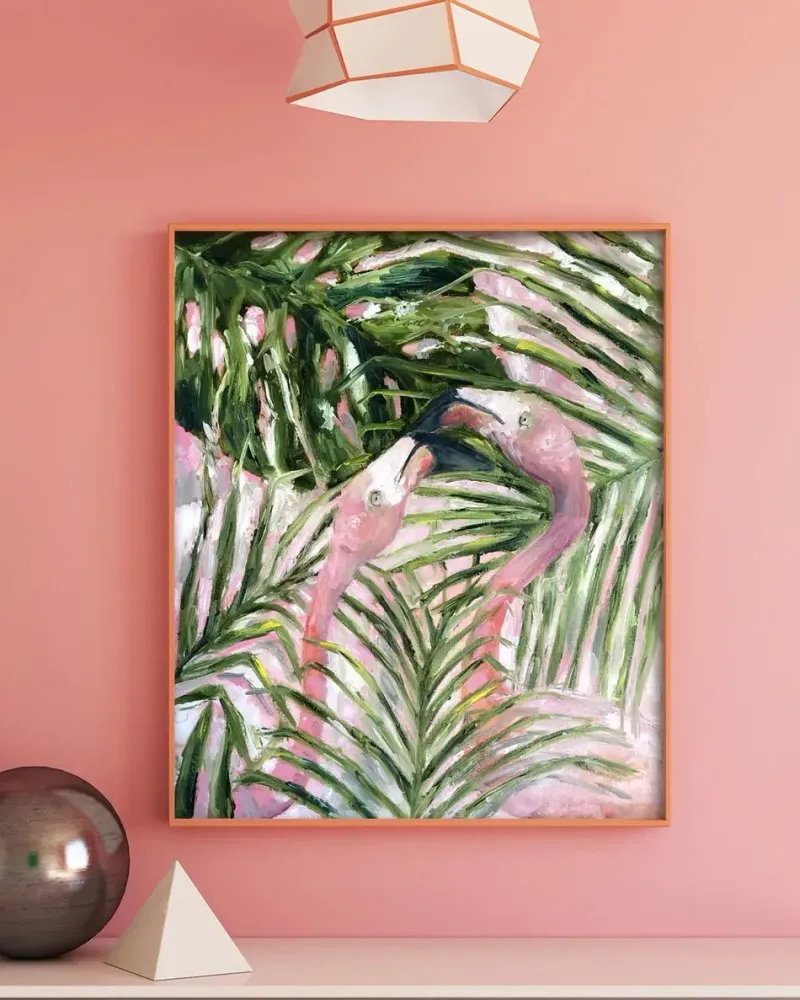 Фламинго. Картина маслом 50×60 см — 50×60 см