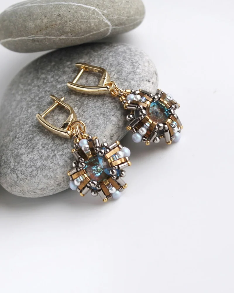 Серьги «Барокко Ocean Delight» — лазурные — Основной