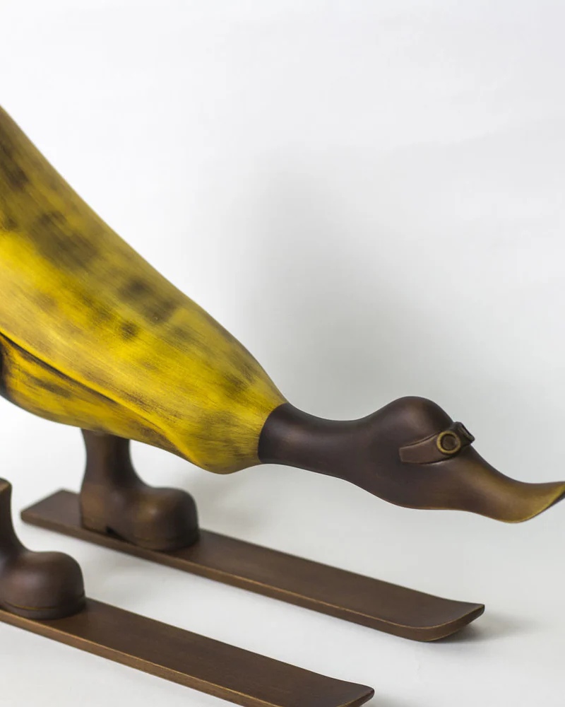 Деревянная утка Лыжник
