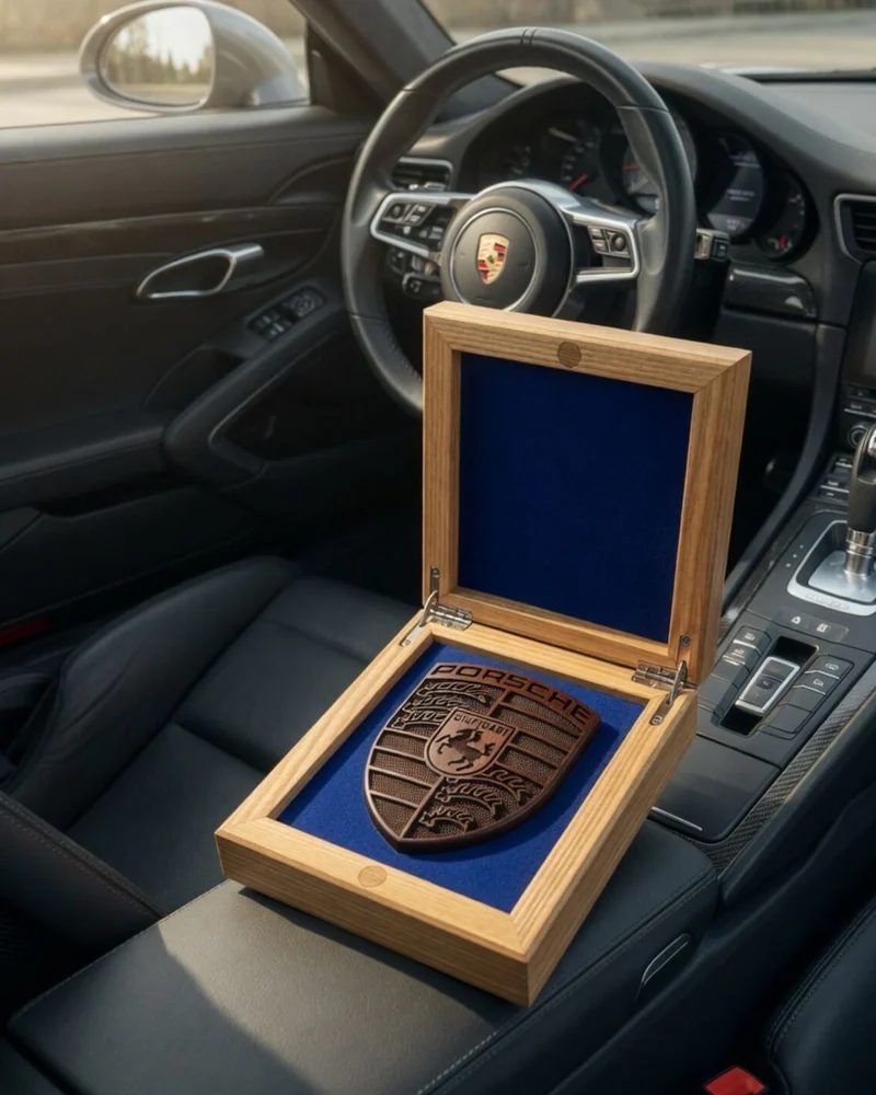 Сувенирная эмблема Porsche в футляре