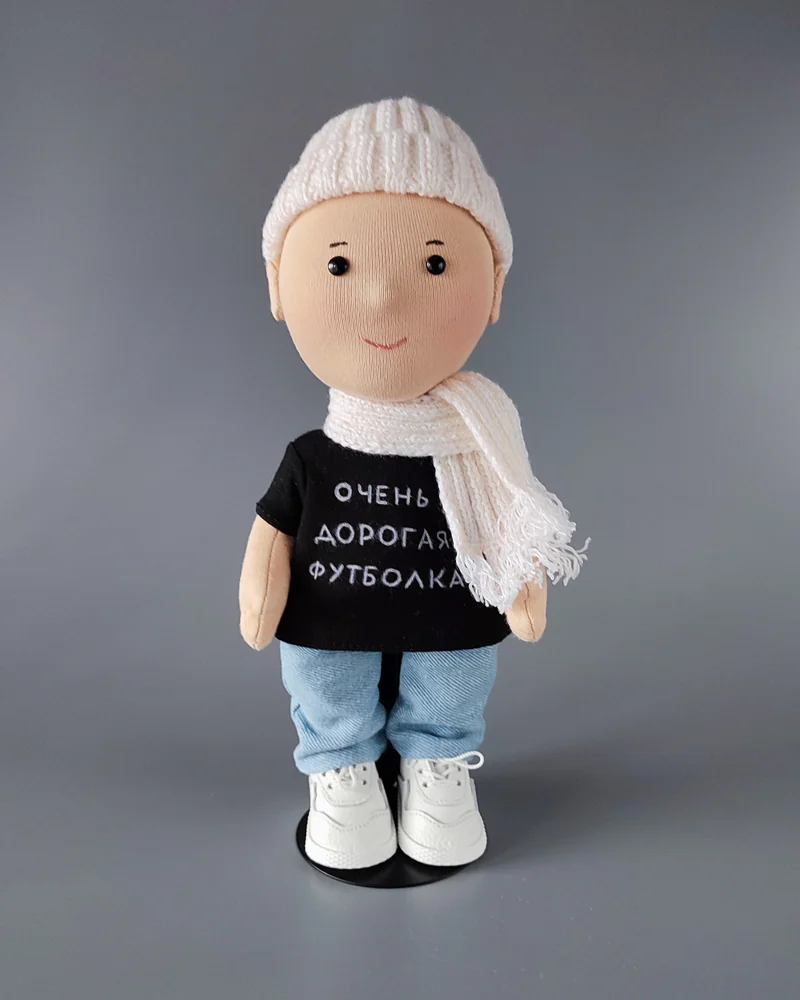 Портретная кукла по фото на заказ Подарок мужу — Кукла в шапке