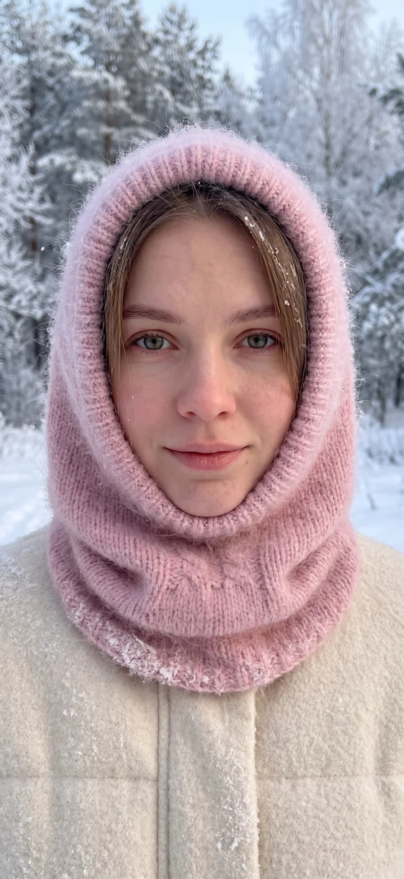 Воздушный капюшон из пуха норки
