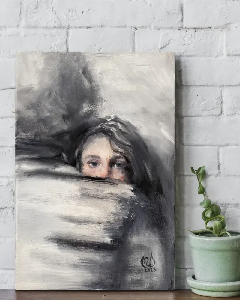 Детский портрет. Картина маслом 20×30 см — 20×30 см
