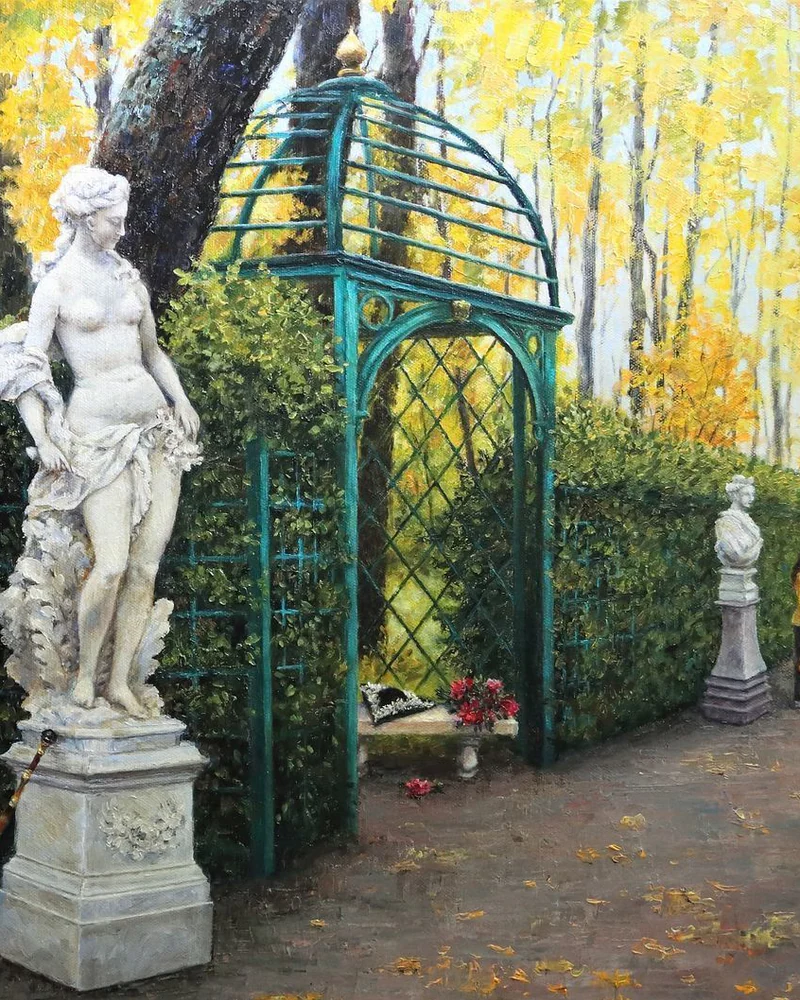 Летний сад. 60х80 см. Картина маслом