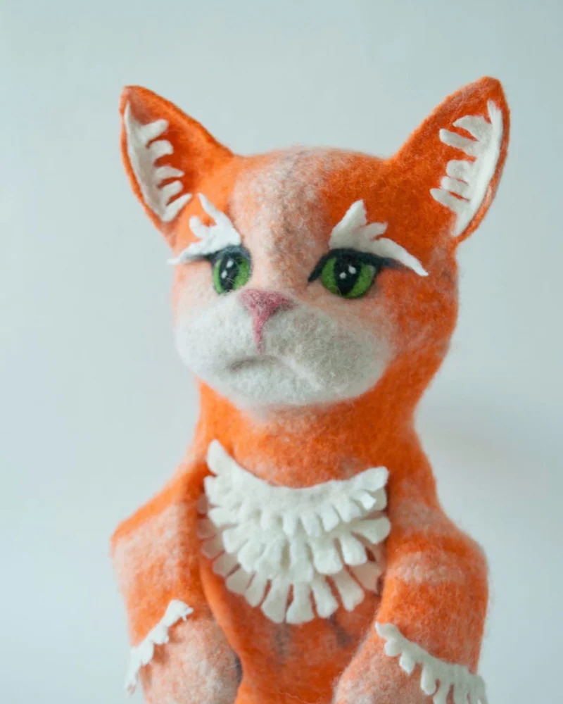 "Котик" Валяная игрушка бибабо, кукольный театр