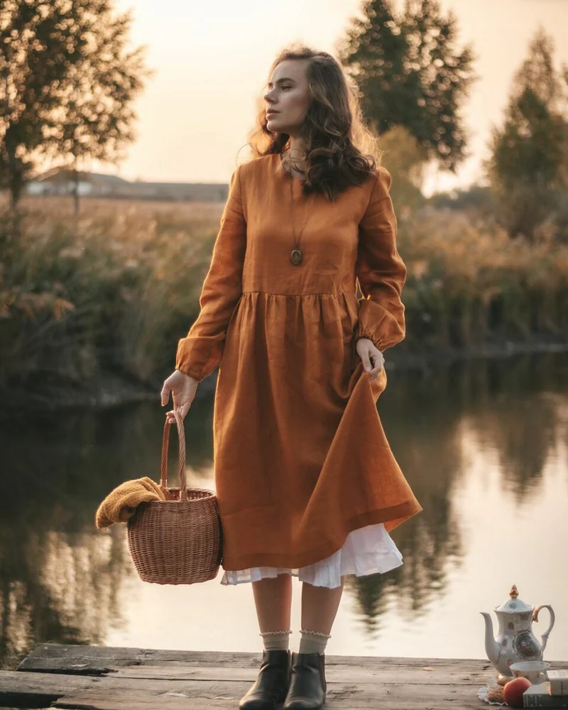 Платье льняное «Шафран»