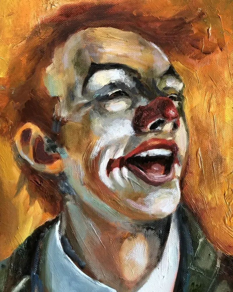Клоун. Картина маслом 40×50 см — 40×50 см