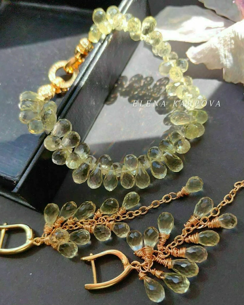 Серьги с лимонным топазом
