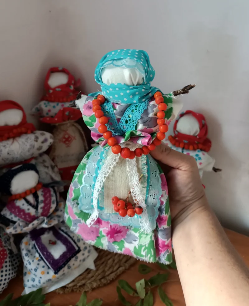 Кукла оберег Рябинка в голубом