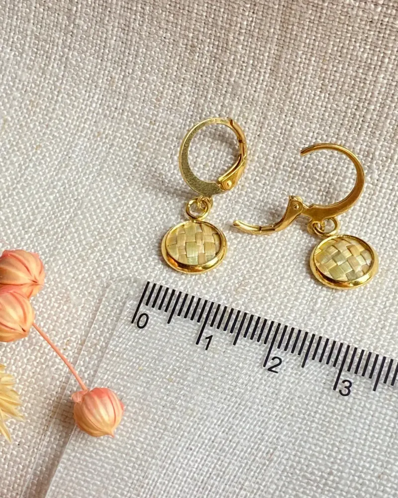 Серьги «Малышки» из соломки, натуральный цвет
