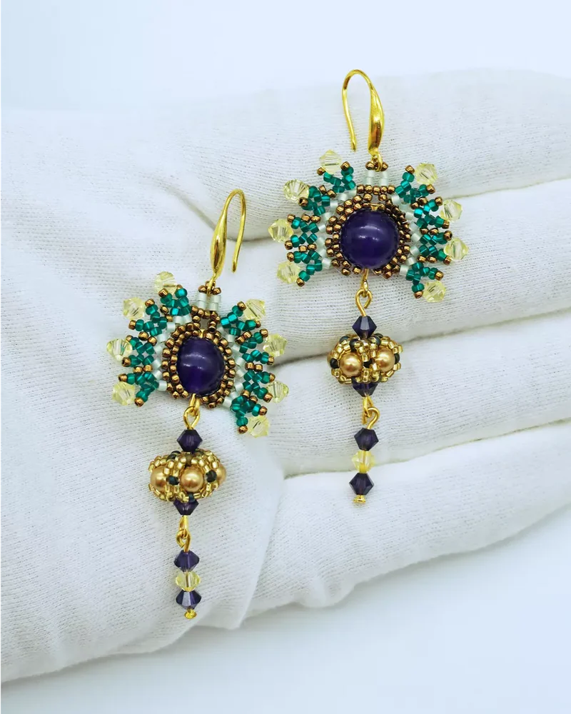 Серьги ажурные ручной работы со Swarovski