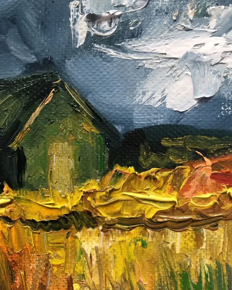 Летний пейзаж. Картина маслом 20×20 см — 20×20 см