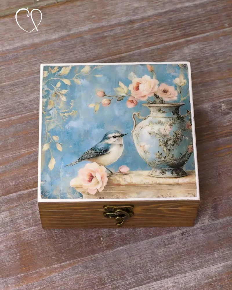 Шкатулка деревянная с рисунком, 14 × 14 × 7 см — Рисунок 11