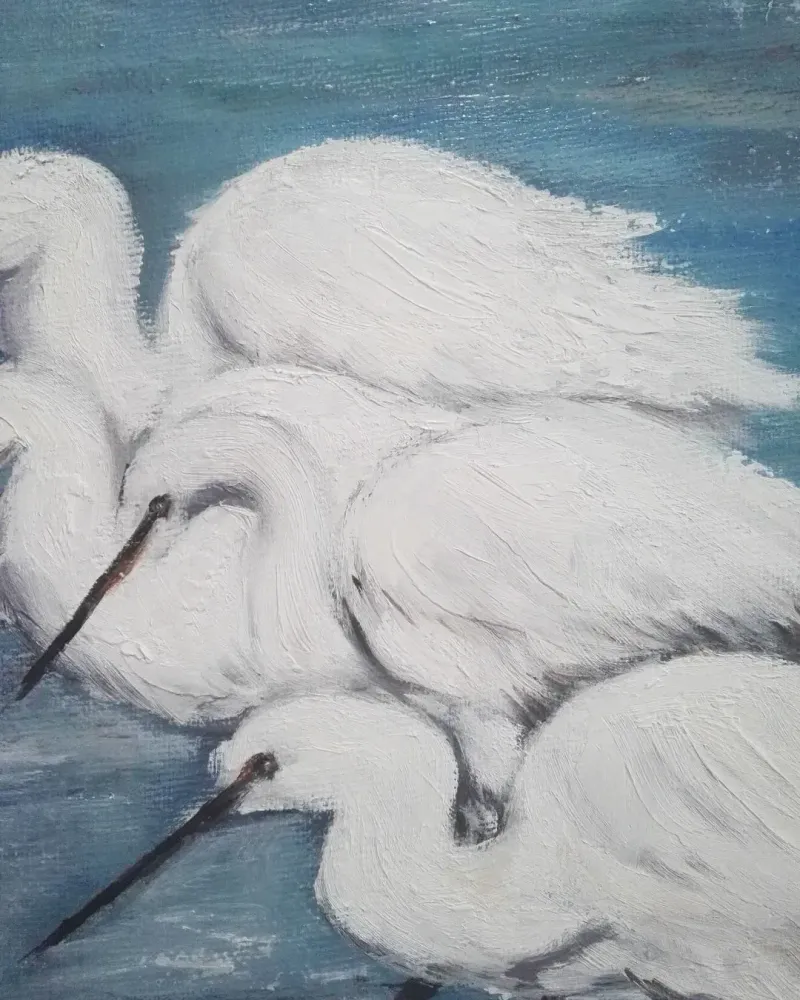 Цапли. Картина маслом 50×70 см — 50×70 см
