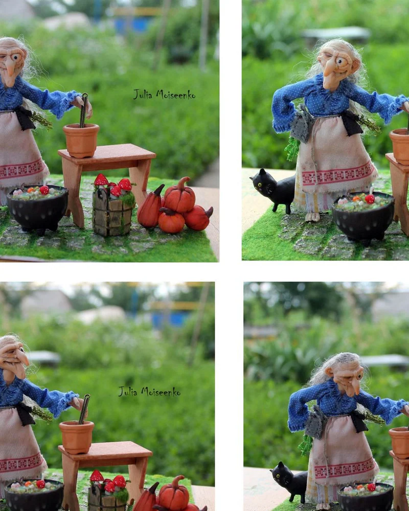 Баба Яга, Русская Ведьма, Кукольная минатюра