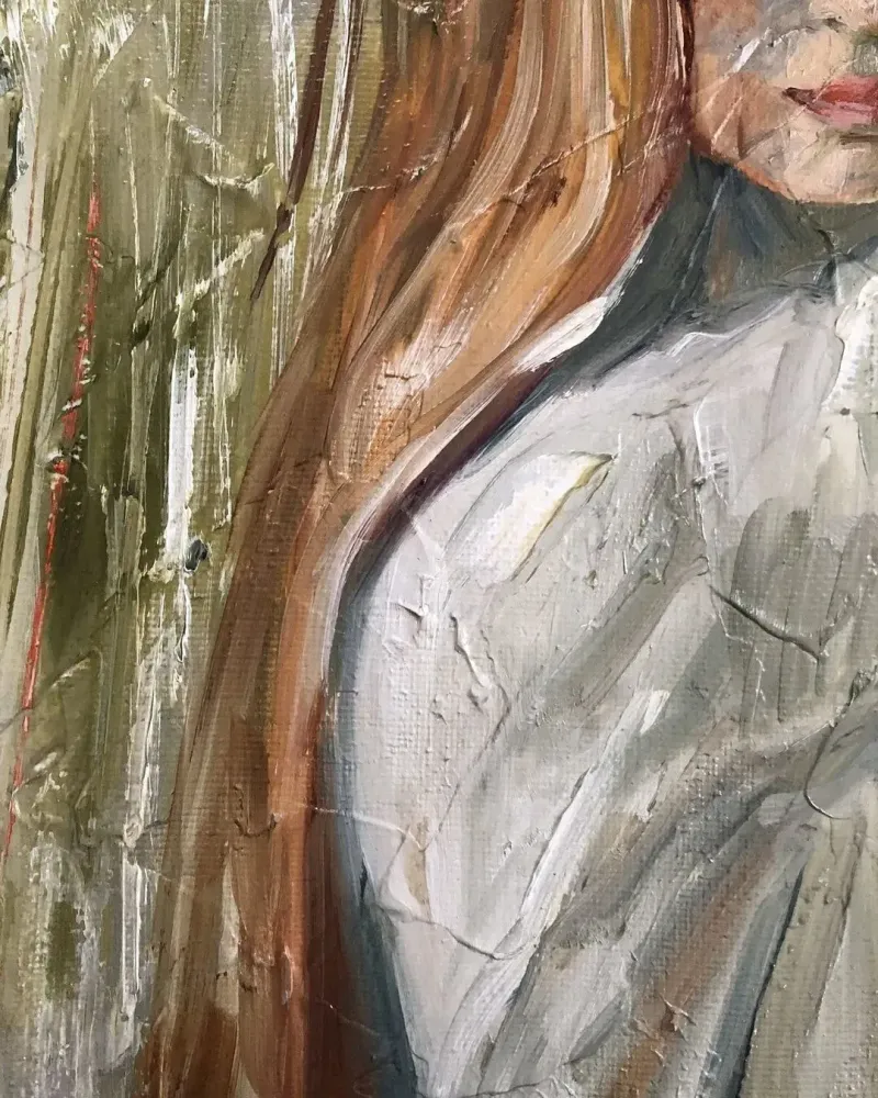 Девушка с мечом. Картина маслом 30×40 см — 30×40 см