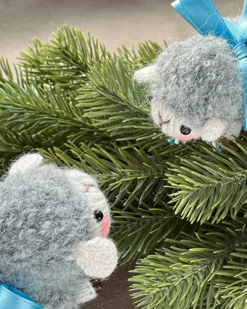 Овечка елочная игрушка или подарок на Новый год — Большая и маленькая
