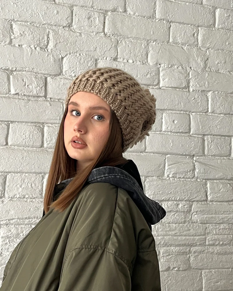 шапка с помпоном — размер 56-60