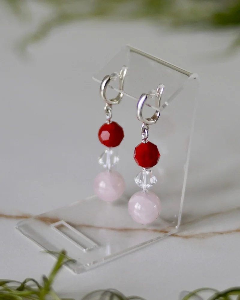 Серьги с розовым кварцем — Серьги с розовым кварцем