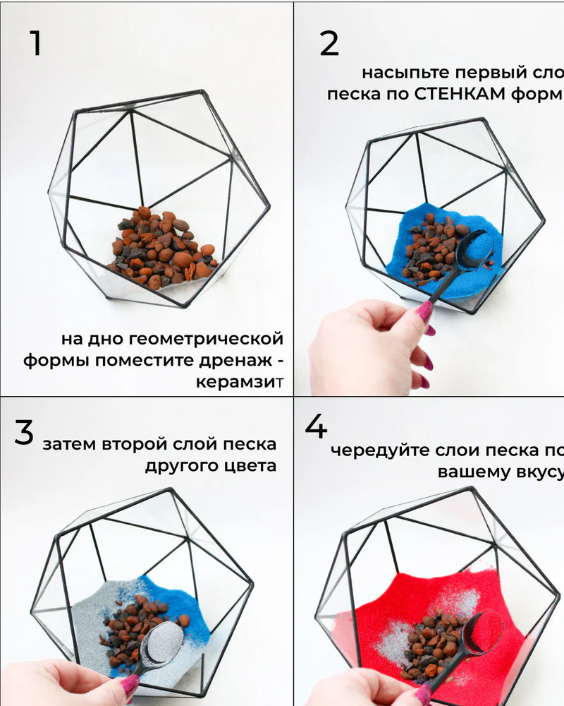 Флорариум, Набор для самостоятельной сборки флорариума Синий — Основной