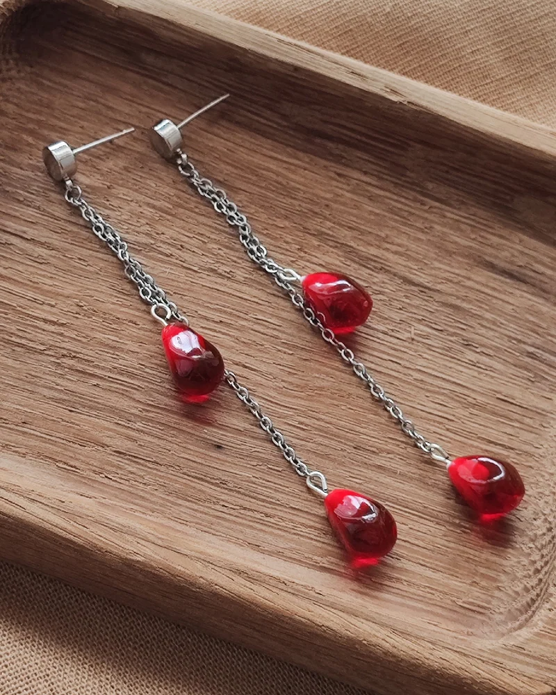Серьги зерна гранат из полимерной глины ручной работы