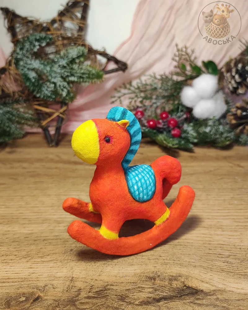 Ватная игрушка «Лошадка-качалка»