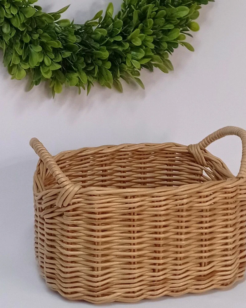 Плетеные овальные корзины с ручками — Малая 18×26 см