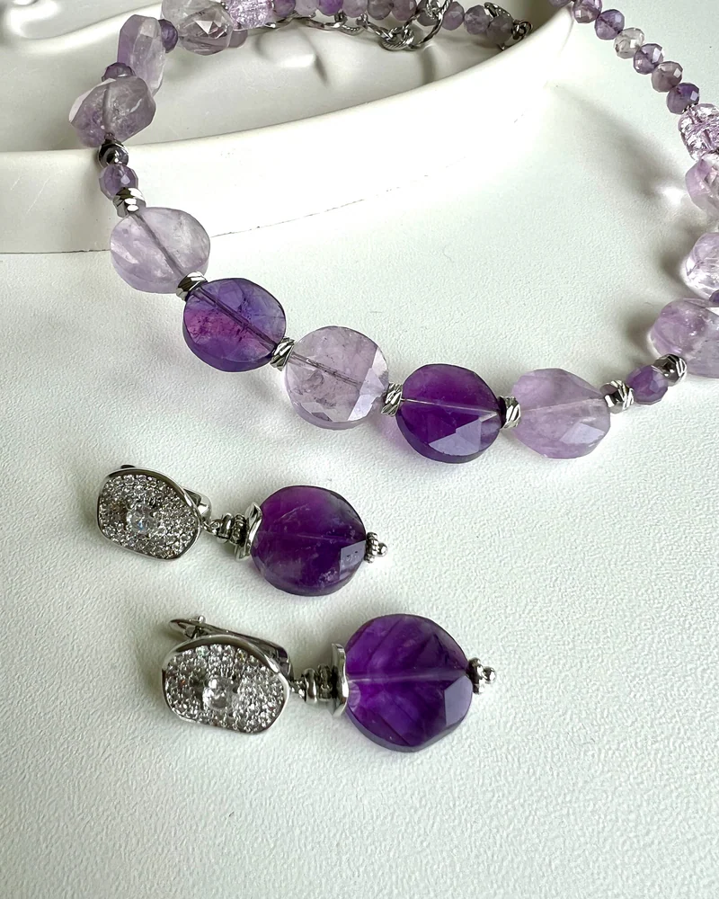 Серьги из аметиста «Черника»