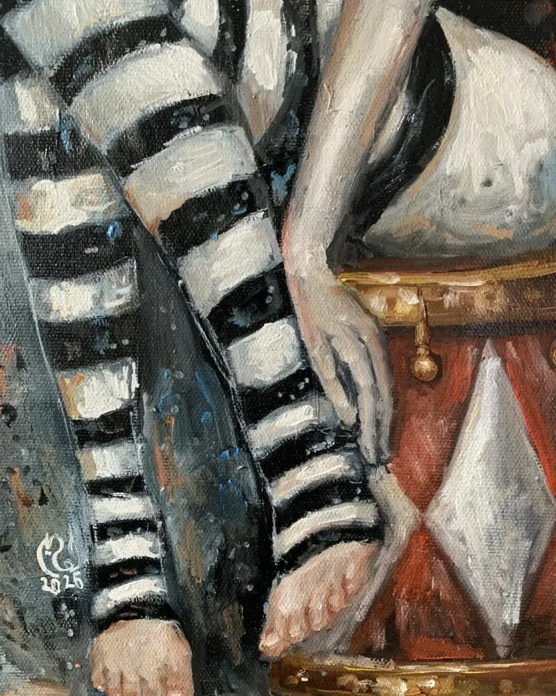 Клоунесса. Картина маслом 30×60 см — 30×60 см