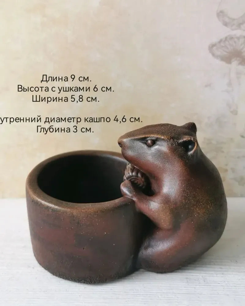 Бобр, мини-кашпо