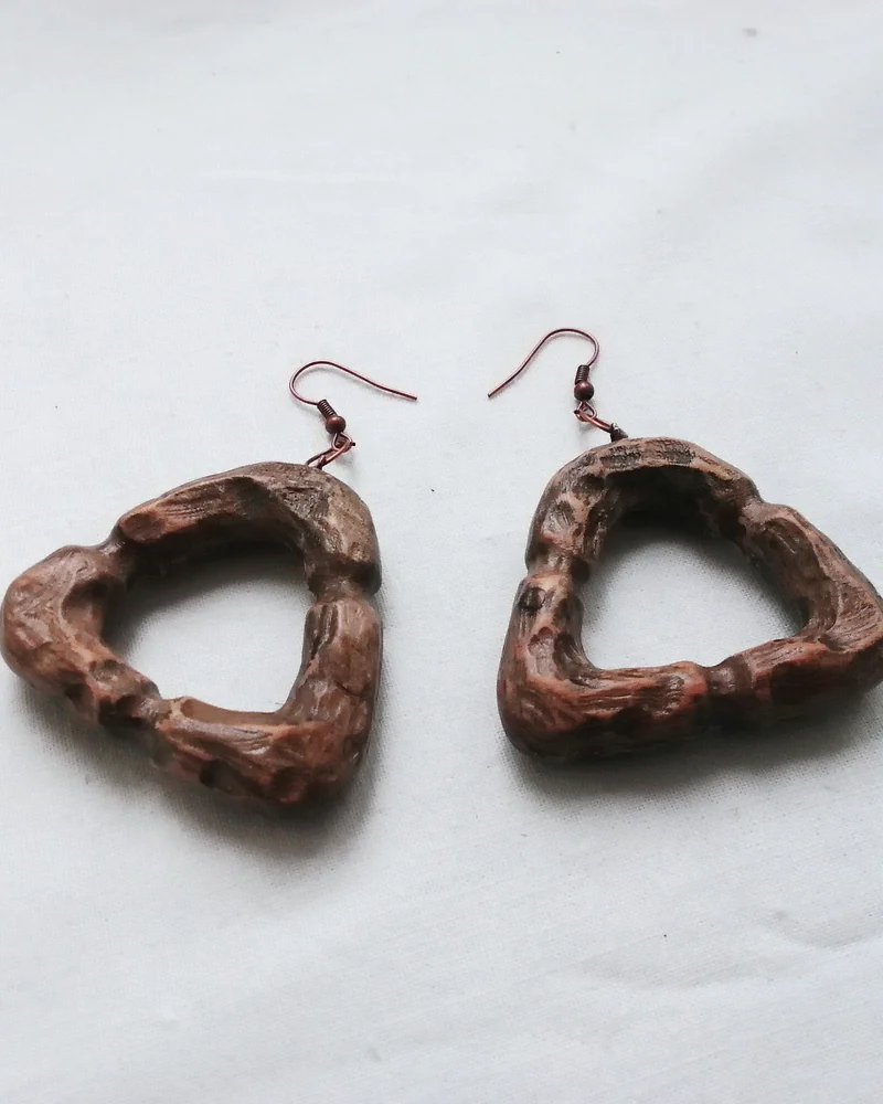 серьги из дерева — разное