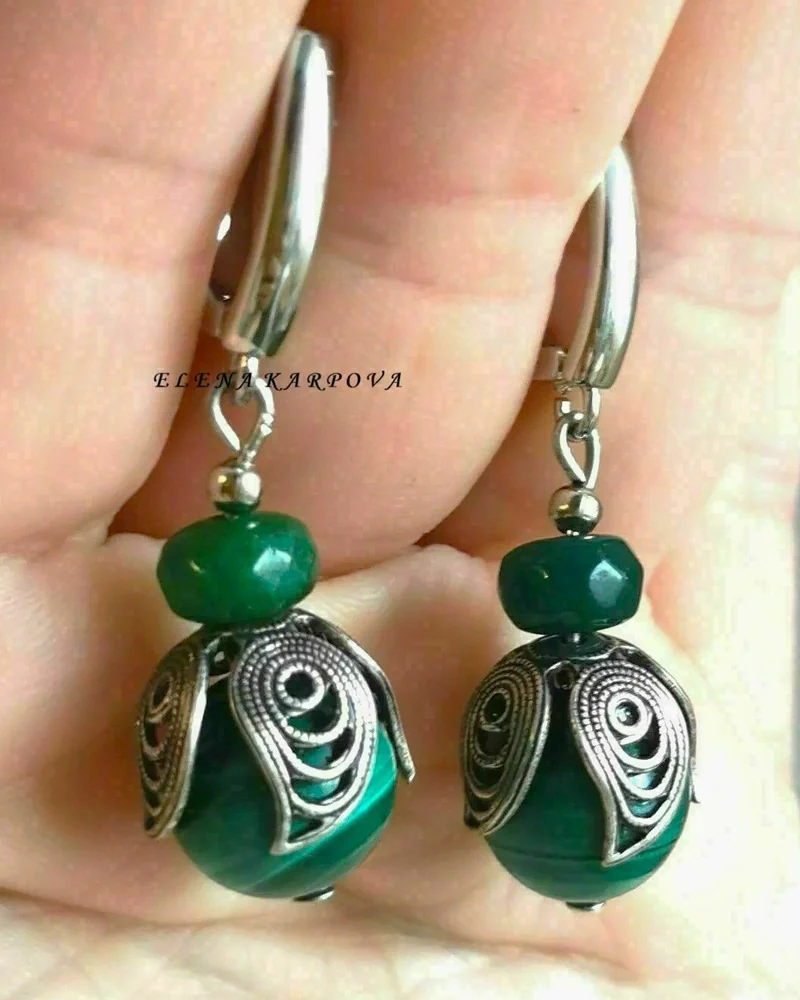 Серьги с натуральными камнями