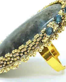 Кольцо с лабрадором и Swarovski