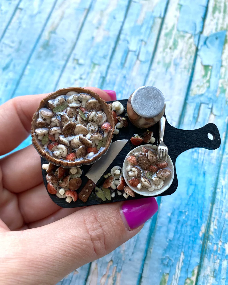 Кукольная Миниатюра «Соленые грибочки 🍄🟫»