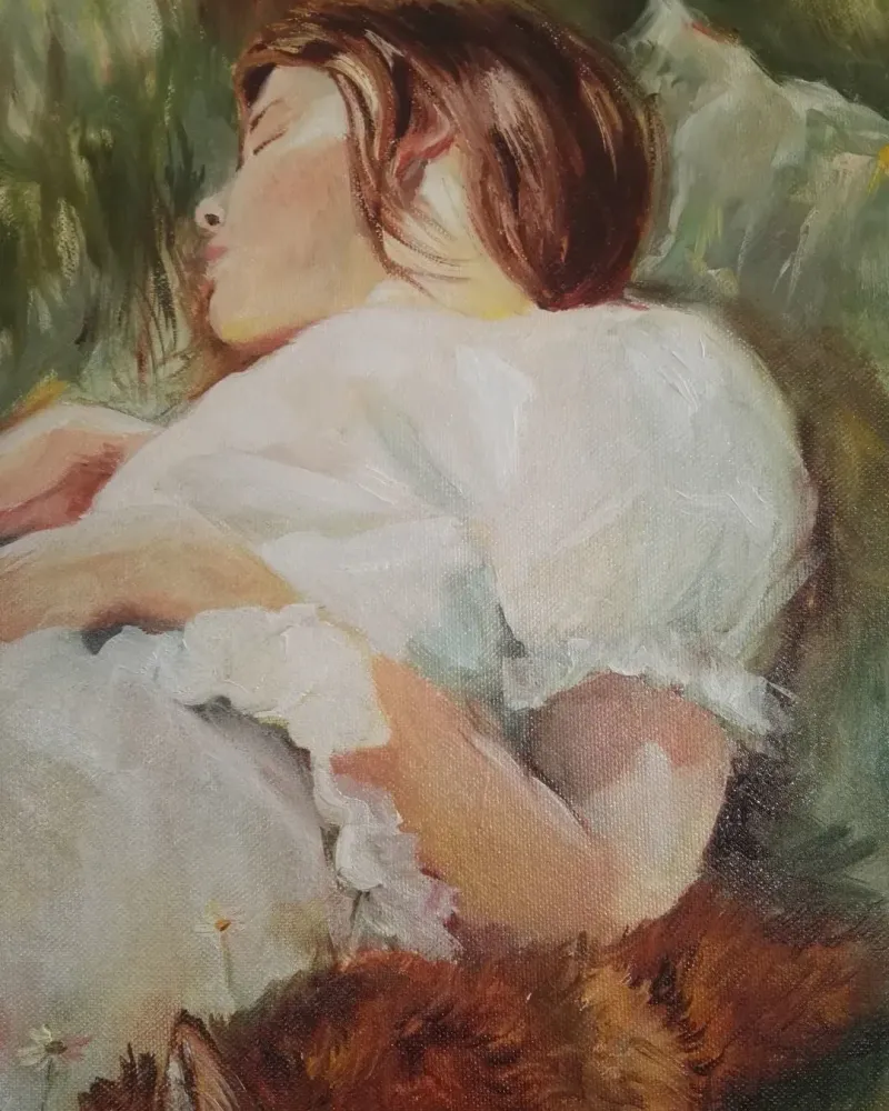 Сон в летний день. Картина маслом 60×60 см — 60×60 см
